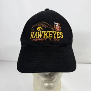Iowa Hawkeyes Football 2003 FedEx Orange Bowl Hat Strap Back Cap Head Shots‎